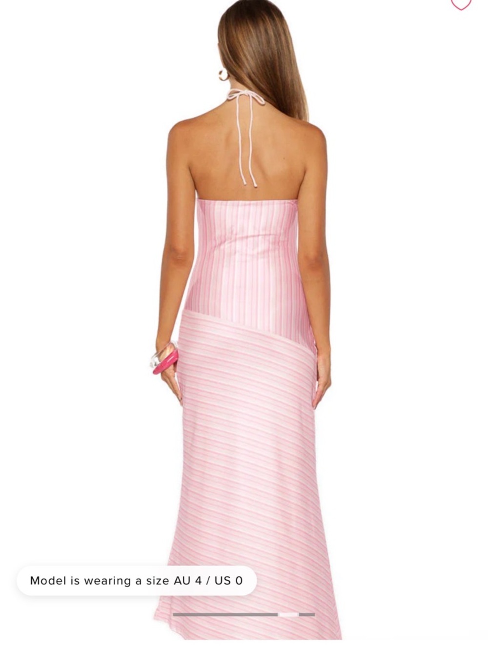 Beginning Boutique Hendrea Pink Stripe Jersey Midi Dress - Picture 4 of 5